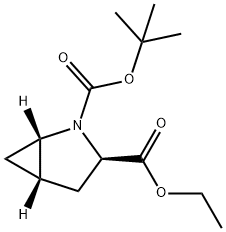 (1S,3R,5S)-2-BOC-2-アザビシクロ[3.1.0]ヘキサン-3-カルボン酸エチル 化学構造式