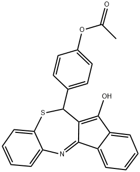 4-(12-hydroxy-11H-benzo[b]indeno[1,2-e][1,4]thiazepin-11-yl)phenyl acetate 结构式
