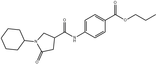 propyl 4-(1-cyclohexyl-5-oxopyrrolidine-3-carboxamido)benzoate Struktur