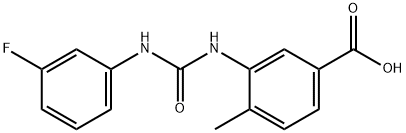 3-(3-(3-fluorophenyl)ureido)-4-methylbenzoic acid Struktur