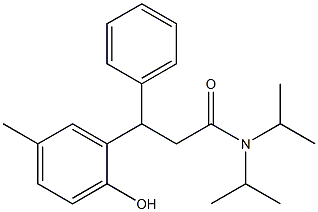 3-(2-hydroxy-5-methylphenyl)-N,N-diisopropyl-3-phenylpropanamide Struktur