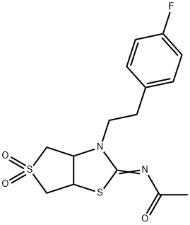 (E)-N-(3-(4-fluorophenethyl)-5,5-dioxidotetrahydrothieno[3,4-d]thiazol-2(3H)-ylidene)acetamide Structure