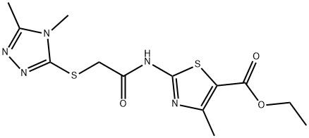 ethyl 2-({[(4,5-dimethyl-4H-1,2,4-triazol-3-yl)sulfanyl]acetyl}amino)-4-methyl-1,3-thiazole-5-carboxylate Structure