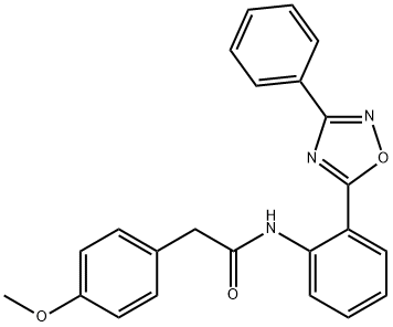 2-(4-methoxyphenyl)-N-[2-(3-phenyl-1,2,4-oxadiazol-5-yl)phenyl]acetamide 结构式