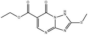 ethyl 1,7-dihydro-2-(methylthio)-7-oxo-[1,2,4]triazolo[1,5-a]pyrimidine-6-carboxylate Struktur