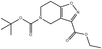 3a,6,7,7a-Tetrahydro-4H-isoxazolo[4,5-c]pyridine-3,5-dicarboxylic acid 5-tert-butyl ester 3-ethyl ester Structure