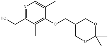 [4-(2,2-二甲基-1,3-二氧杂环己烷-5-基)甲氧基-3,5-二甲基吡啶-2-基]甲醇 结构式