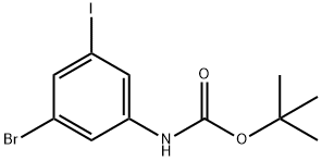 (3-bromo-5-iodophenyl)carbamic acid tert-butyl ester Struktur