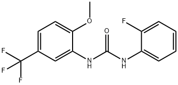 N-(2-fluorophenyl)-N'-[2-methoxy-5-(trifluoromethyl)phenyl]urea Struktur