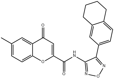 6-methyl-4-oxo-N-[4-(5,6,7,8-tetrahydro-2-naphthalenyl)-1,2,5-oxadiazol-3-yl]-4H-chromene-2-carboxamide,919066-60-7,结构式