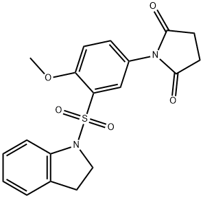 1-[3-(2,3-dihydro-1H-indol-1-ylsulfonyl)-4-methoxyphenyl]pyrrolidine-2,5-dione Struktur