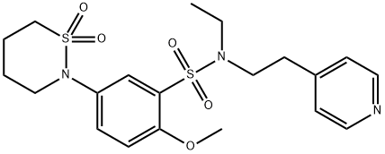 5-(1,1-dioxido-1,2-thiazinan-2-yl)-N-ethyl-2-methoxy-N-[2-(pyridin-4-yl)ethyl]benzenesulfonamide,919971-73-6,结构式