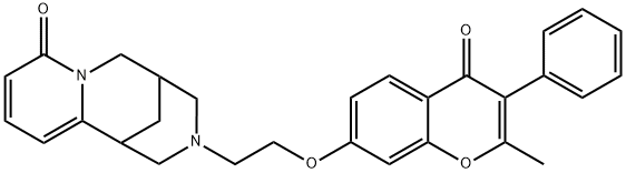 3-(2-((2-methyl-4-oxo-3-phenyl-4H-chromen-7-yl)oxy)ethyl)-3,4,5,6-tetrahydro-1H-1,5-methanopyrido[1,2-a][1,5]diazocin-8(2H)-one Structure