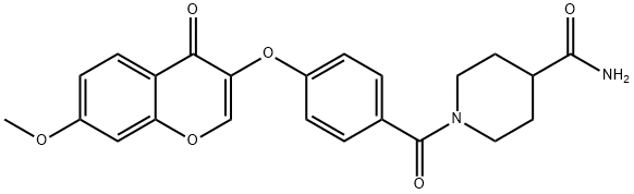 1-({4-[(7-methoxy-4-oxo-4H-chromen-3-yl)oxy]phenyl}carbonyl)piperidine-4-carboxamide Structure
