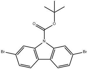 2,7-二溴-N-BOC咔唑 结构式