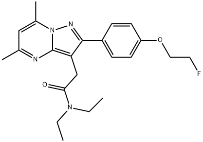 Pyrazolo[1,5-a]pyrimidine-3-acetamide,N,N-diethyl-2-[4-(2-fluoroethoxy)phenyl]-5,7-dimethyl-, 958233-07-3, 结构式