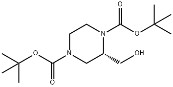 (S)-DI-TERT-BUTYL 2-(HYDROXYMETHYL)PIPERAZINE-1,4-DICARBOXYLATE Structure