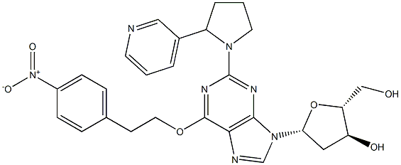 6-O-[2-(4-Nitrophenyl)ethyl]-2-[(3-pyridyl)pyrrolidin-1-yl]-2'-deoxyinosine Structure