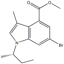 (S)-methyl 6-bromo-1-sec-butyl-3-methyl-1H-indole-4-carboxylate Structure
