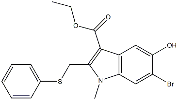 Ethyl 6-bromo-5-hydroxy-1-methyl-2-(phenylsulfanylmethyl)indole-3-carboxylate Structure