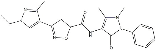 N-(1,5-dimethyl-3-oxo-2-phenyl-2,3-dihydro-1H-pyrazol-4-yl)-3-(1-ethyl-3-methyl-1H-pyrazol-4-yl)-4,5-dihydroisoxazole-5-carboxamide