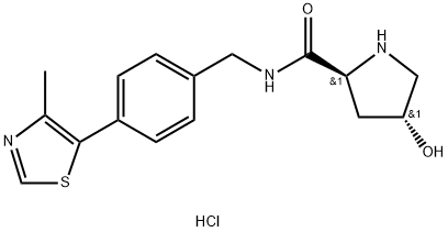 (2S,4R)-4-羟基-N-(4-(4-甲基噻唑-5-基)苯甲基)吡咯烷-2-甲酰胺盐酸,1448189-90-9,结构式
