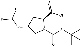 (2S,4R)-1-(TERT-BUTOXYCARBONYL)-4-(DIFLUOROMETHOXY)PYRROLIDINE-2-CARBOXYLIC ACID Structure