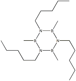2,4,6-trimethyl-1,3,5-tripentyl-1,3,5,2,4,6-triazatriborinane Struktur