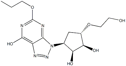 (1S,2S,3S,5S)-3-(7-hydroxy-5-propoxy-3H-[1,2,3]triazolo[4,5-d]pyrimidin-3-yl)-5-(2-hydroxyethoxy)cyclopentane-1,2-diol Struktur