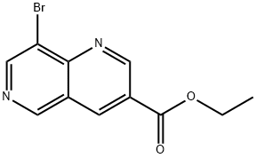 乙基 8-溴-1,6-萘啶-3-甲酸基酯 结构式