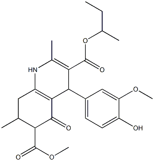 3-sec-butyl 6-methyl 4-(4-hydroxy-3-methoxyphenyl)-2,7-dimethyl-5-oxo-1,4,5,6,7,8-hexahydroquinoline-3,6-dicarboxylate