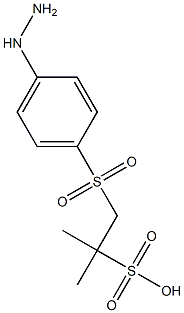 2-((4-Hydrazino-benzenesulfonyl)methyl)-propane-2-sulfonic acid Struktur