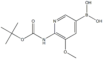 (6-((tert-butoxycarbonyl)amino)-5-methoxypyridin-3-yl)boronic acid Structure
