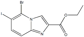 5-Bromo-6-iodo-imidazo[1,2-a]pyridine-2-carboxylic acid ethyl ester Struktur
