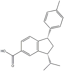 (1S,3R)-3-isopropyl-1-p-tolyl-2,3-dihydro-1H-indene-5-carboxylic acid Structure