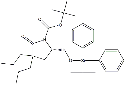 (S)-tert-butyl 5-((tert-butyldiphenylsilyloxy)methyl)-2-oxo-3,3-dipropylpyrrolidine-1-carboxylate Structure
