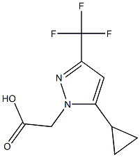 2-(5-cyclopropyl-3-(trifluoromethyl)-1H-pyrazol-1-yl)acetic acid Struktur