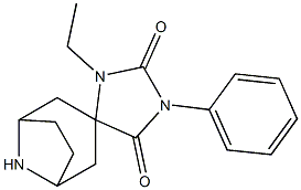 3'-ethyl-1'-phenyl-8-azaspiro[bicyclo[3.2.1]octane-3,4'-imidazolidine]-2',5'-dione Struktur