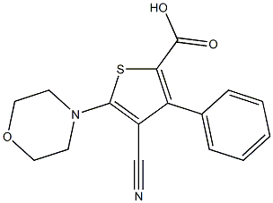 4-cyano-5-morpholino-3-phenylthiophene-2-carboxylic acid Structure
