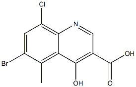 6-bromo-8-chloro-4-hydroxy-5-methylquinoline-3-carboxylic acid Structure