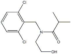 N-(2,6-dichlorobenzyl)-N-(2-hydroxyethyl)isobutyramide Struktur