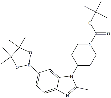 tert-butyl 4-(2-methyl-6-(4,4,5,5-tetramethyl-1,3,2-dioxaborolan-2-yl)-1H-benzo[d]imidazol-1-yl)piperidine-1-carboxylate Structure