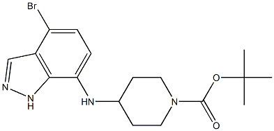 tert-butyl 4-(4-bromo-1H-indazol-7-ylamino)piperidine-1-carboxylate 化学構造式
