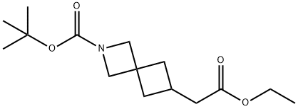 tert-butyl 6-(2-ethoxy-2-oxoethyl)-2-azaspiro[3.3]heptane-2-carboxylate Structure