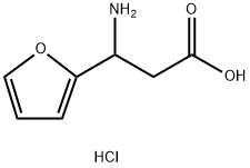3-AMINO-3-(FURAN-2-YL)PROPANOIC ACID HYDROCHLORIDE, 2177263-70-4, 结构式