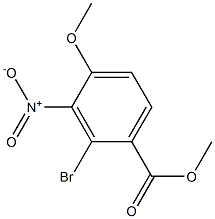 2-Bromo-4-methoxy-3-nitro-benzoic acid methyl ester Structure