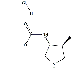trans-(4-Methyl-pyrrolidin-3-yl)-carbamic acid tert-butyl ester hydrochloride Structure