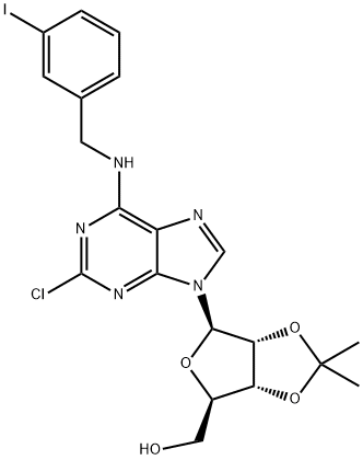 2-Chloro-N-[(3-iodophenyl)methyl]-2',3'-O-(1-methylethylidene) Adenosine Structure