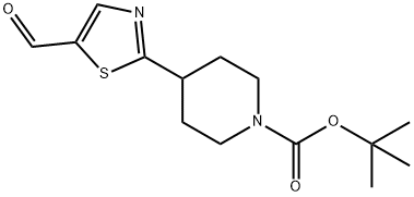 tert-butyl 4-(5-formylthiazol-2-yl)piperidine-1-carboxylate Struktur