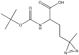 2-((tert-butoxycarbonyl)amino)-4-(3-methyl-3H-diazirin-3-yl)butanoic acid 结构式